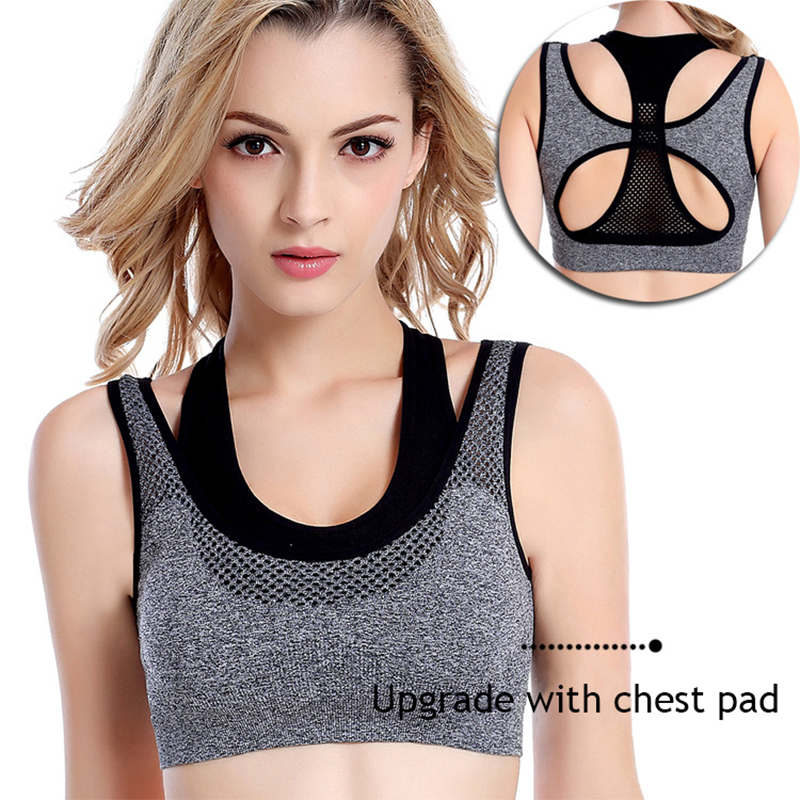 Underwire Bra Padded - สปอร์ตบราระบายอากาศแบบกลวงกันกระแทกไร้รอยต่อชุดชั้นในโยคะฟิตเนสวิ่งโยคะฟิตเนสแห้งเร็ว