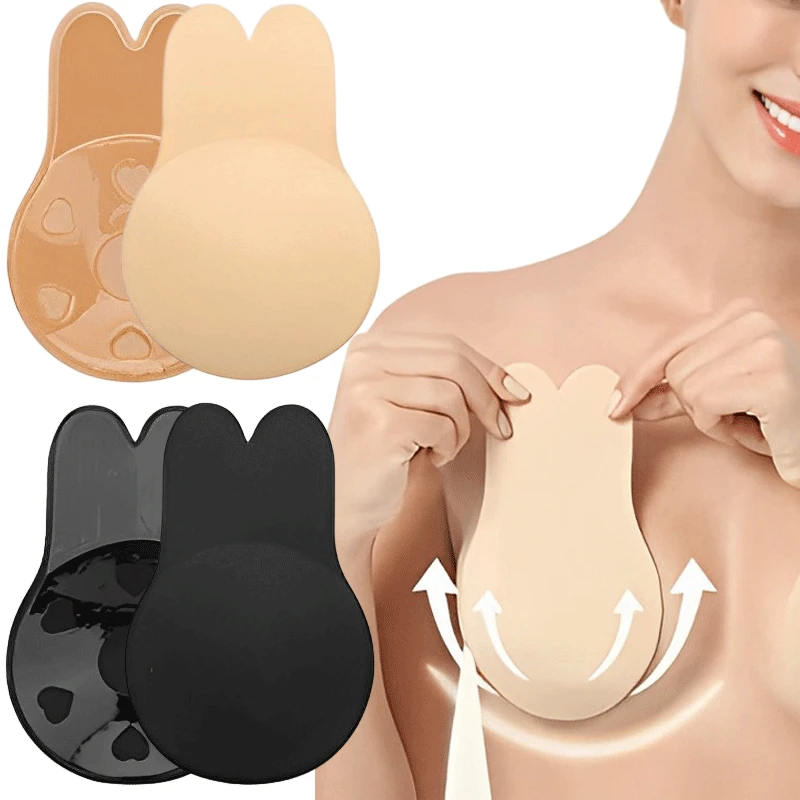 Strapless Bra Adhesive - บราดันทรงแบบแปะซิลิโคนไร้สาย บราแบบซิลิโคนไร้สาย บราแบบแปะยกกระชับหน้าอก แผ่นปิดจุกนมแบบแปะซิลิโคน