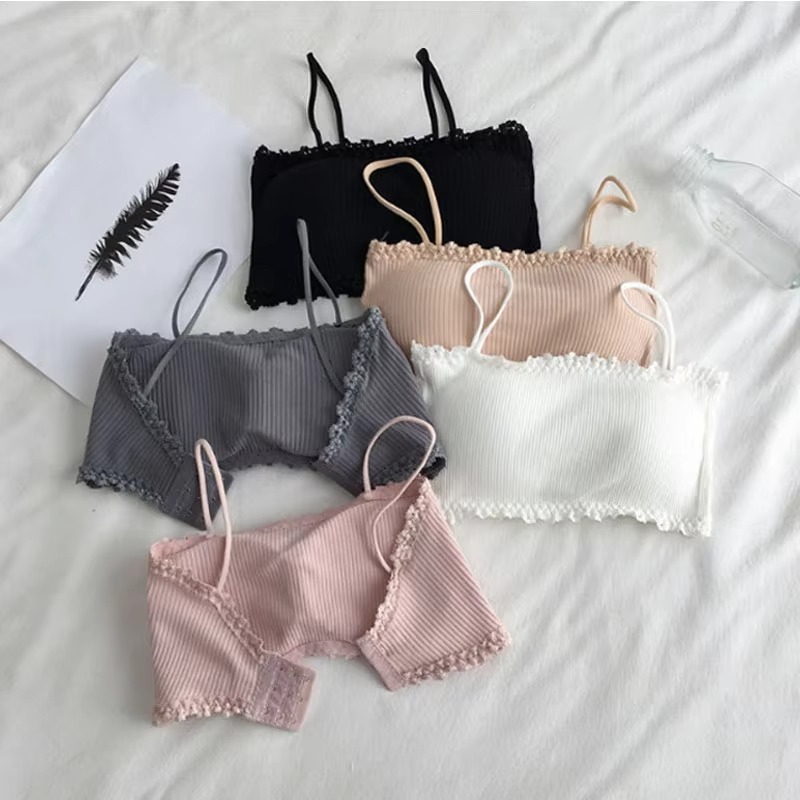 T Shirt Bra Seamless - บราผ้าฝ้ายสำหรับผู้หญิง บราเกาะอก บราสายเดี่ยว ชุดชั้นในผู้หญิง เสื้อกล้ามสวยงาม บราไร้ตะเข็บ