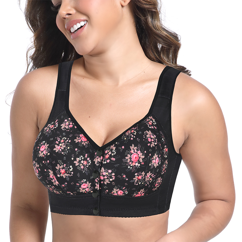 Wirefree Bra Comfort - บราไร้สายพิมพ์ลายเปิดด้านหน้าอย่างหรูหรา ชุดชั้นในที่สวมใส่สบาย นุ่มและระบายอากาศได้ดีสำหรับการสวมใส่ในชีวิตประจำวัน