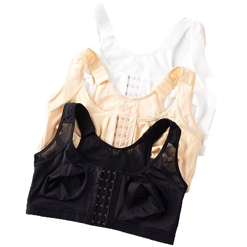 Mastectomy Bra Pocket - บราหลังผ่าตัดสำหรับผู้หญิง แบบเปิดด้านหน้า ไร้โครง รองรับเต็มที่ ไม่เสริมฟองน้ำ สำหรับหลังเสริมหน้าอก