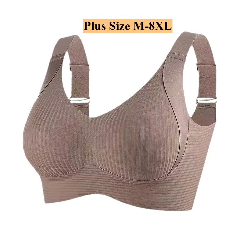 Minimizer Bra Women - บราไร้โครงสำหรับผู้หญิงไซส์ใหญ่ M-8XL แบบเต็มคัพ ยกกระชับ ป้องกันการหย่อนคล้อย ด้านข้างเรียบเนียน