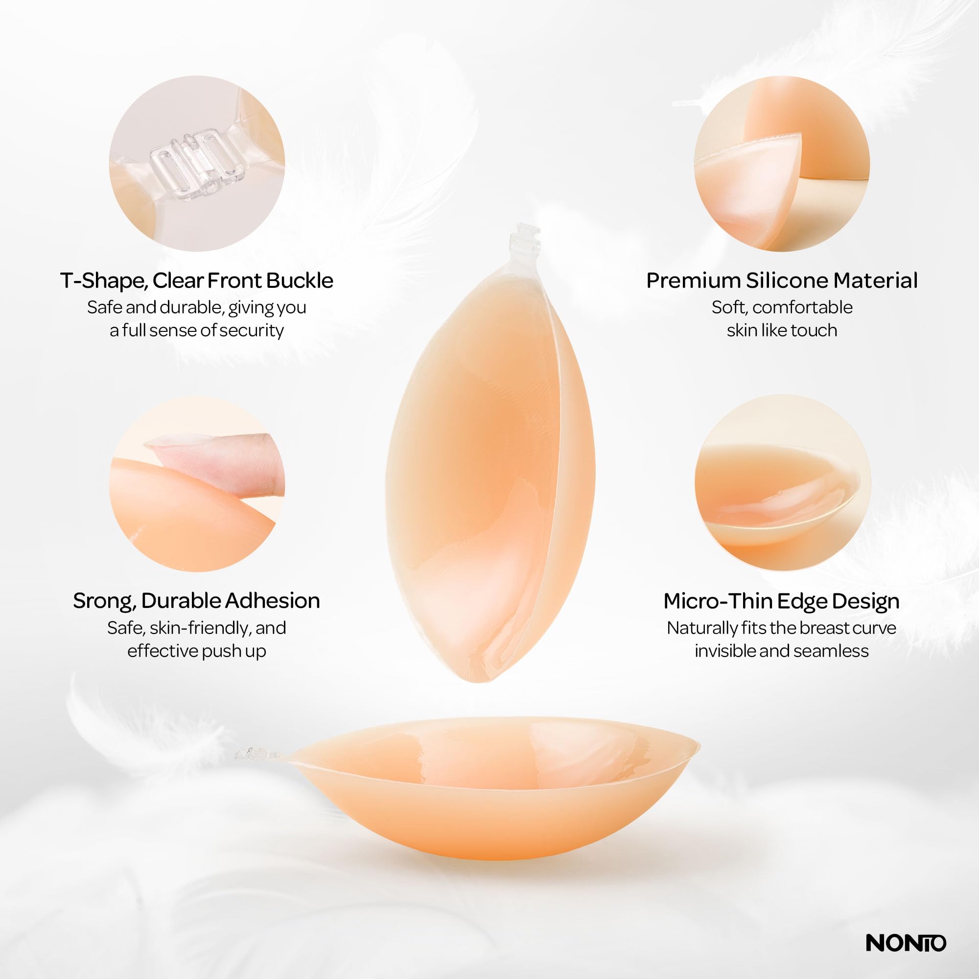 บราซิลิโคนแบบแปะไร้สาย ยกกระชั - Strapless Bra Adhesive บทวิจารณ์และราคา