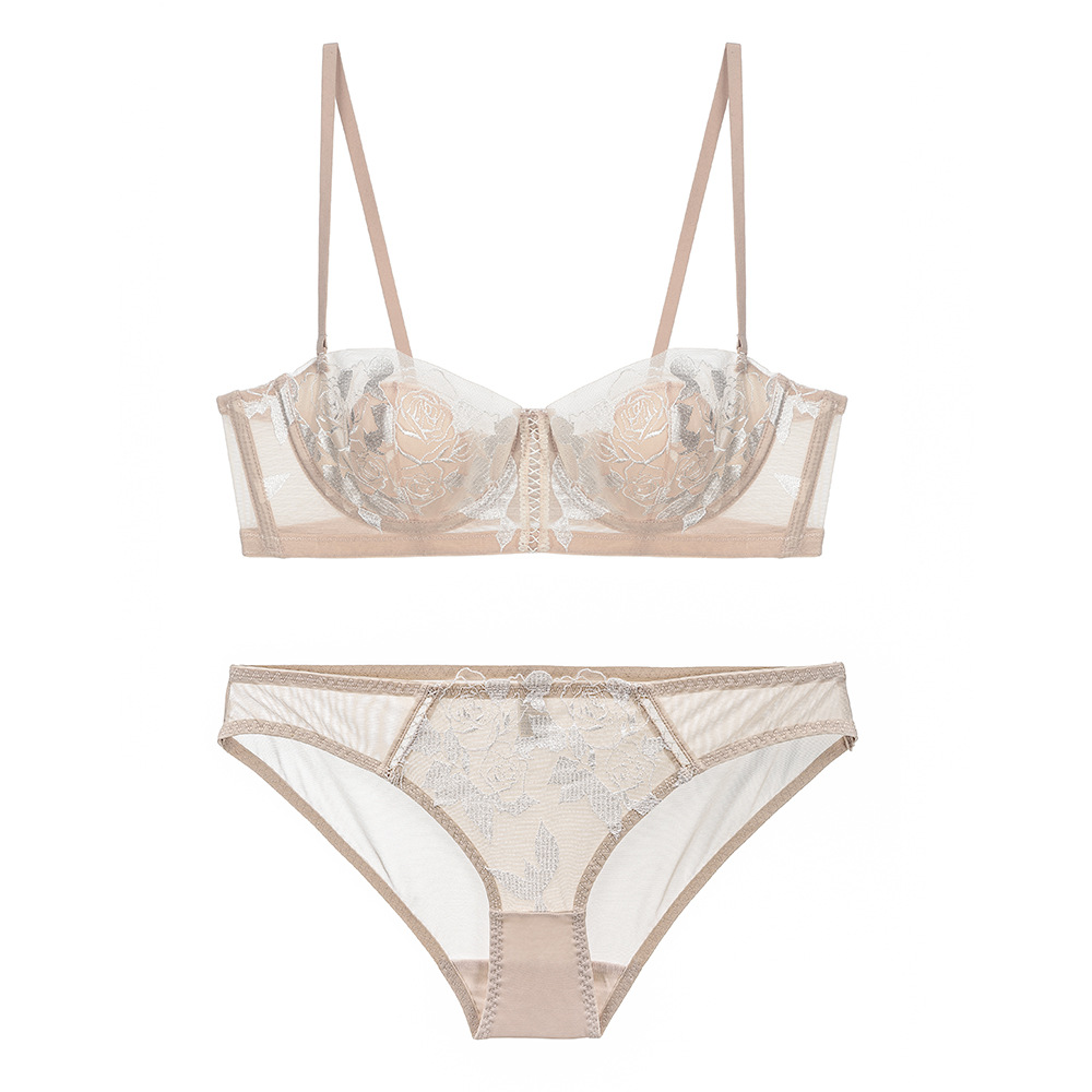บราลูกไม้ลายดอกกุหลาบ Purcoral - Demi Bra Balconette บทวิจารณ์และราคา