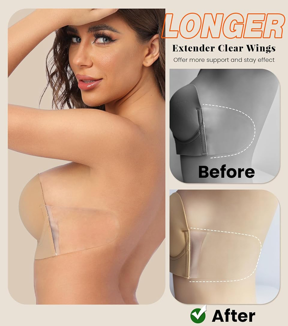 บราแบบแปะไร้สาย ยกทรงดันทรง สำ - Backless Bra Sticky บทวิจารณ์และราคา