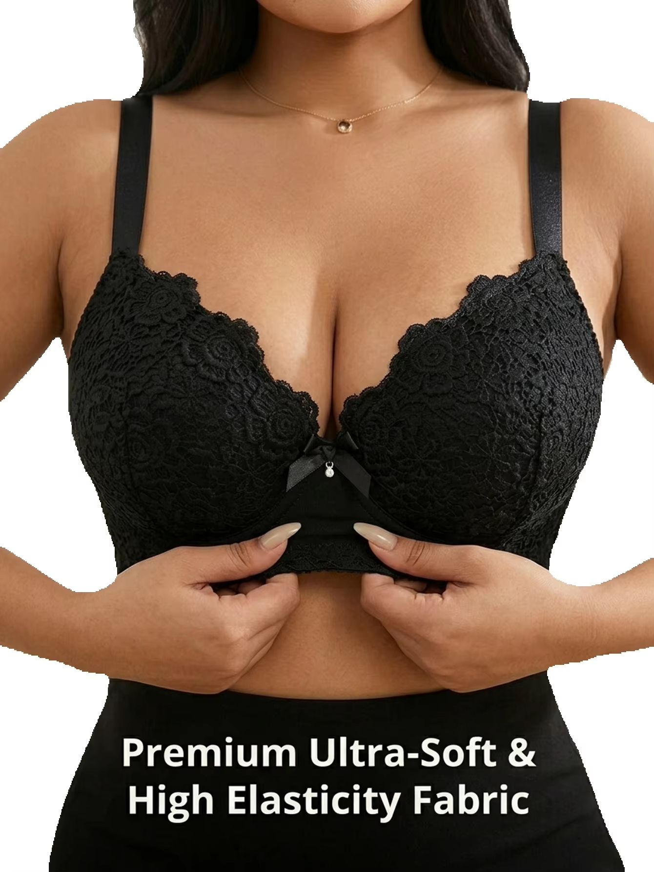 บราดันทรงสำหรับสาวพลัสไซส์ ลาย - Plunge Bra Push Up บทวิจารณ์และราคา