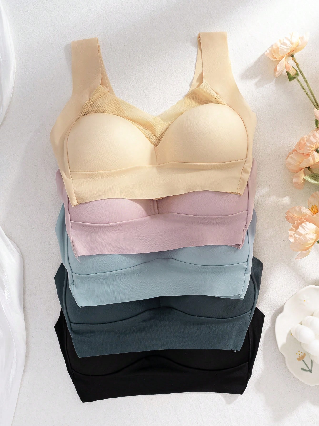 บราไร้สายผ้าไอซ์ซิลค์ไร้ตะเข็บ - Sleep Bra Bralette บทวิจารณ์และราคา