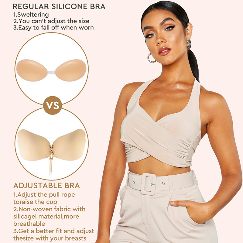 1/2คู่ผู้หญิงฤดูร้อนBackless B - Plunge Bra Push Up บทวิจารณ์และราคา