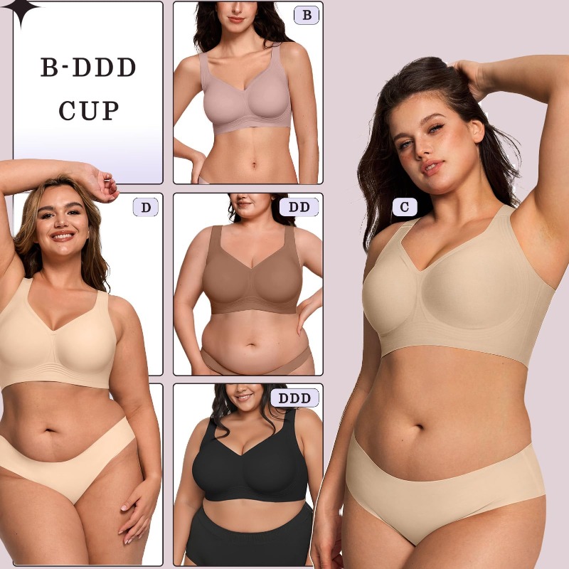 บราไร้สายสำหรับสาวพลัสไซส์ บรา - Plunge Bra Push Up บทวิจารณ์และราคา