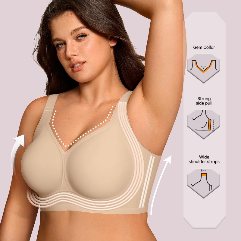บราไร้สายสำหรับสาวพลัสไซส์ บรา - Plunge Bra Push Up บทวิจารณ์และราคา