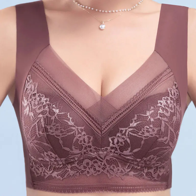 L-6L ผู้หญิงขนาดใหญ่ Bra Push  - Lace Bralette Set บทวิจารณ์และราคา
