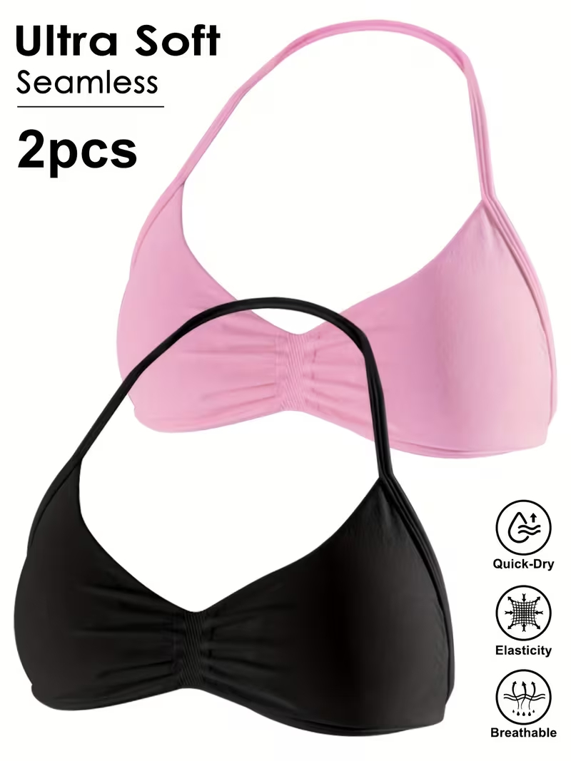 เสื้อครอปออกกำลังกายแบบไร้ตะเข - T Shirt Bra Seamless บทวิจารณ์และราคา